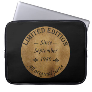 Housse Pour Ordinateur Portable né en septembre 1980 anniversaire vintage
