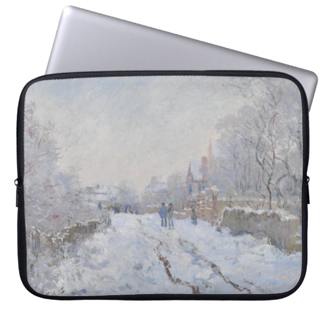 Housse Pour Ordinateur Portable Neige à Argenteuil (par Claude Monet) (Devant)