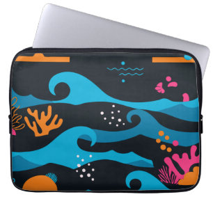 Housse Pour Ordinateur Portable Neon Ocean Abstrait