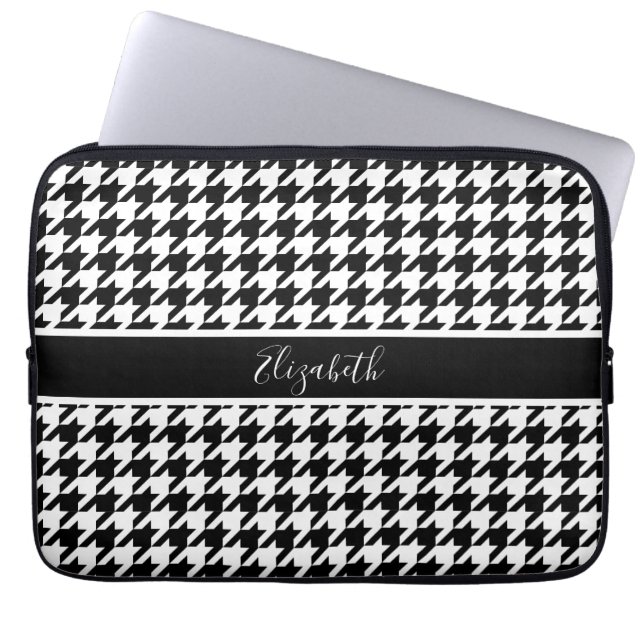 Housse Pour Ordinateur Portable Néoprène Houndstooth classique (Devant)