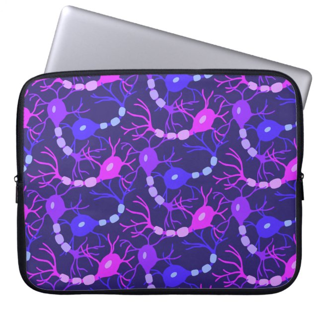 Housse Pour Ordinateur Portable Neurones Connectés Néon Violet (Devant)