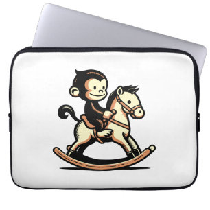 Housse Pour Ordinateur Portable N'Importe Quel Singe Couleur Sur Cheval À Rocher