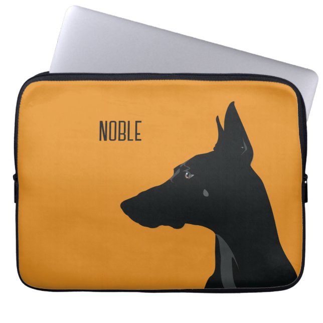 Housse Pour Ordinateur Portable Noble noir Doberman (Devant)