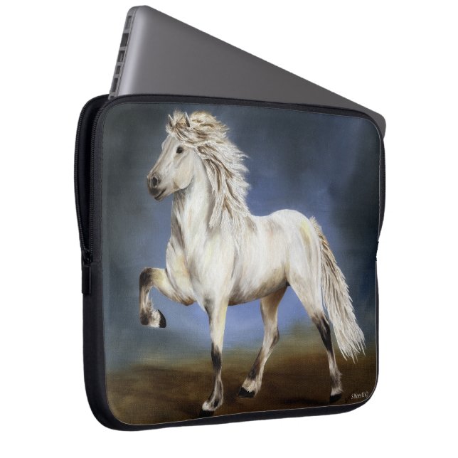 Housse Pour Ordinateur Portable Noblesse - Cheval Islandais (Devant droit)