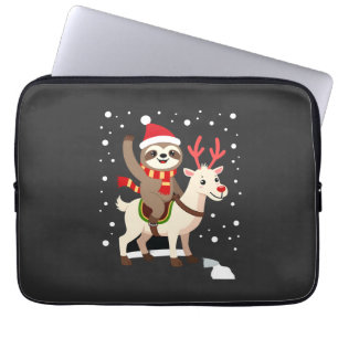 Housse Pour Ordinateur Portable Noël Alpaca Paresseux (1)