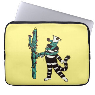 Housse Pour Ordinateur Portable Noël Chat Et Cactus Étranges Noël