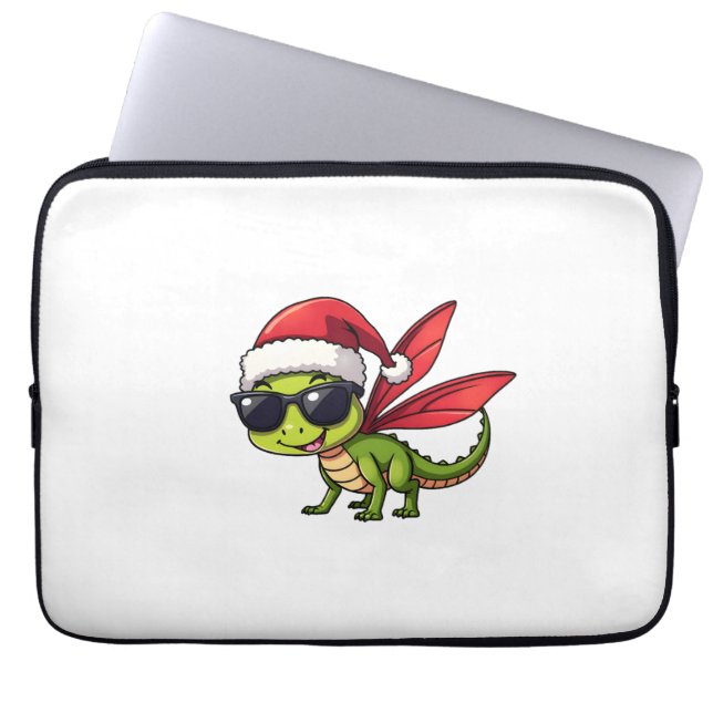 Housse Pour Ordinateur Portable Noël Dragonfly Santa Hat Funny Xmas Enfants (Devant)