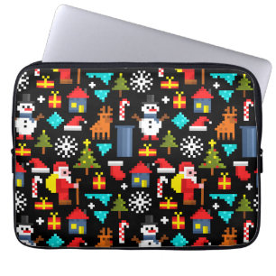 Housse Pour Ordinateur Portable Noël Pixel