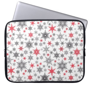 Housse Pour Ordinateur Portable Noël, rouge, blanc, flocons de neige, hiver, Nouv