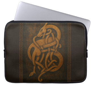 Housse Pour Ordinateur Portable Nœud de serpent en vieux norrois avec bordure celt