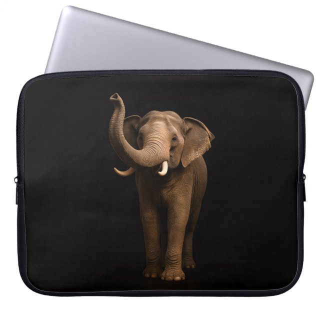 Housse pour ordinateur portable Noir 4 Luxe, Éléfa (Devant)