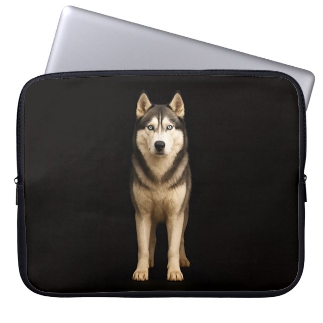 Housse pour ordinateur portable Noir 4 Luxe, Husky (Devant)