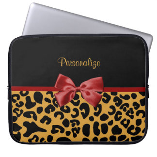 Housse Pour Ordinateur Portable Noir à la mode et arc rouge de ruban d'empreinte
