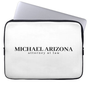 Housse Pour Ordinateur Portable Noir & Blanc Minimaliste Simple Plaque