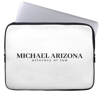 Housse Pour Ordinateur Portable Noir & Blanc Minimaliste Simple Plaque