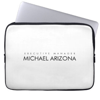 Housse Pour Ordinateur Portable Noir & Blanc Minimaliste Simple Plaque Moderne