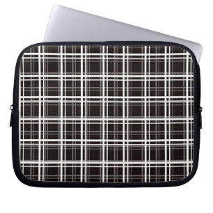 Housse Pour Ordinateur Portable Noir Fenêtre Plaid Grid Stripes Design Motif