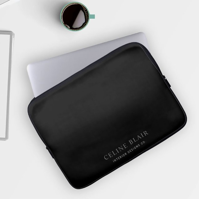 Housse Pour Ordinateur Portable Noir moderne (Créateur téléchargé)