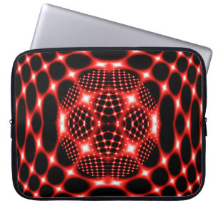 Housse Pour Ordinateur Portable Noir rouge de néon fractal