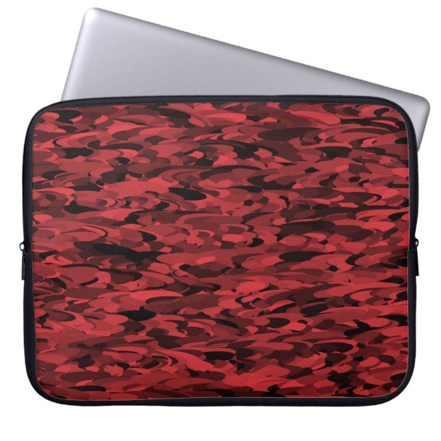 Housse Pour Ordinateur Portable Noir rouge Motif Abstrait (Devant)