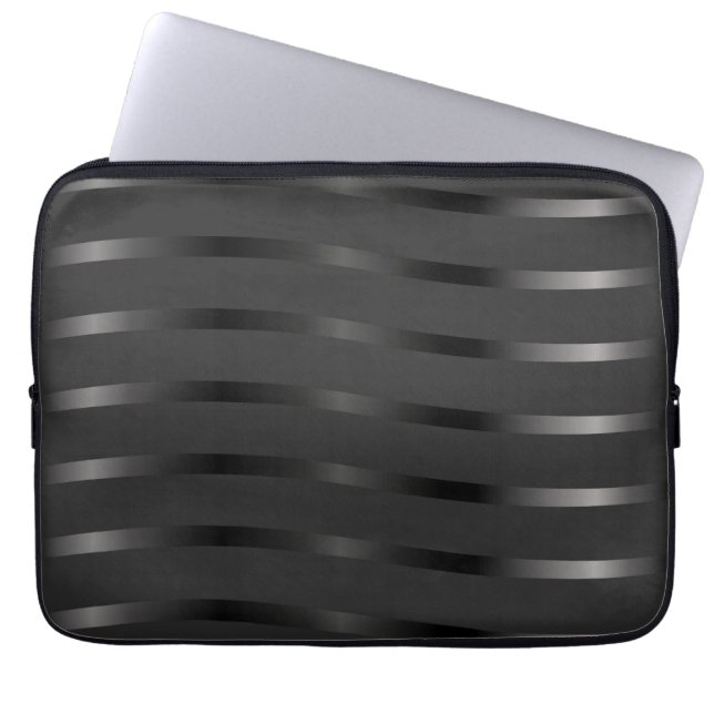 Housse Pour Ordinateur Portable Noir sur le noir (Devant)