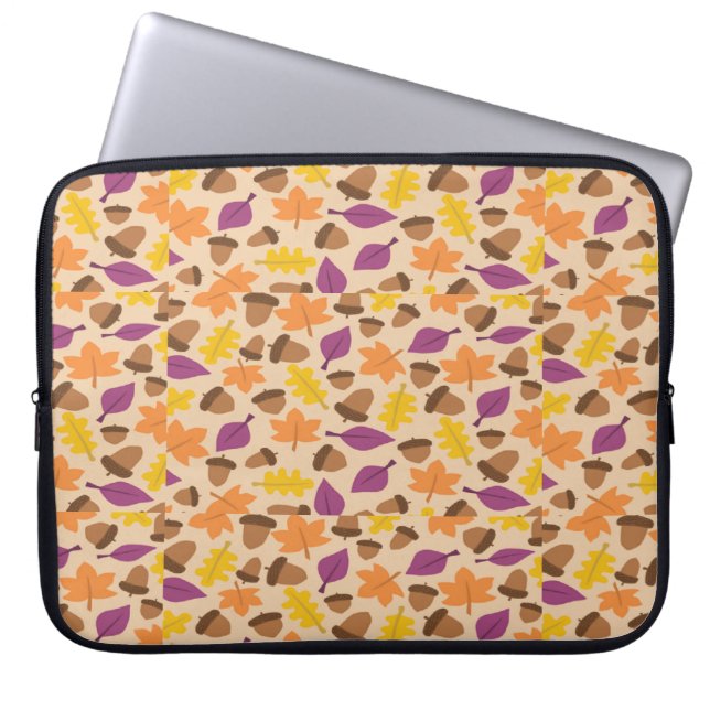 Housse Pour Ordinateur Portable Noix et feuille motif d'automne (Devant)
