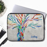 Housse Pour Ordinateur Portable Nom Arbre Monogramme<br><div class="desc">Cette pochette supérieure sur les genoux est décorée d'un arbre en mosaïque aux couleurs de l'arc-en-ciel. Facilement personnalisable avec votre nom ou monogramme. Utilisez l'option Personnaliser supplémentaire pour modifier la taille, le style ou la couleur du texte si vous le souhaitez. Parce que nous créons notre propre oeuvre, vous ne...</div>