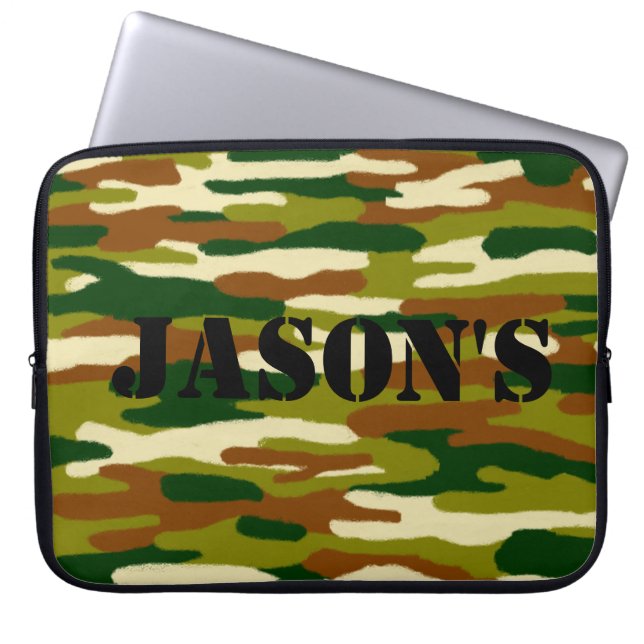 Housse Pour Ordinateur Portable Nom de coutume de camouflage (Devant)