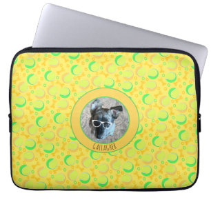 Housse Pour Ordinateur Portable Nom de la photo personnelle Fun Tennis Balls Dog B