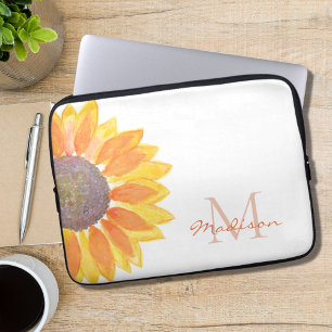 Housse Pour Ordinateur Portable Nom du monogramme Floral