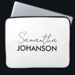 Housse Pour Ordinateur Portable Nom du script monogramme | Minimaliste moderne Fem<br><div class="desc">Nom du script monogramme | Minimaliste moderne Feminine</div>