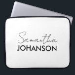 Housse Pour Ordinateur Portable Nom du script monogramme | Minimaliste moderne Fem<br><div class="desc">Nom du script monogramme | Minimaliste moderne Feminine</div>