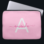Housse Pour Ordinateur Portable Nom et monogramme personnalisés rose fille simple<br><div class="desc">Ajoutez une touche douce et élégante à votre technologie grâce à ce Simple Manche Portable Simple Girly Pink Personnalisé Name & Monogram. Doté d'un design rose doux avec des options de nom et monogramme personnalisées,  il allie charme féminin et fonction quotidienne. Parfait pour le travail,  l'école ou le voyage.</div>