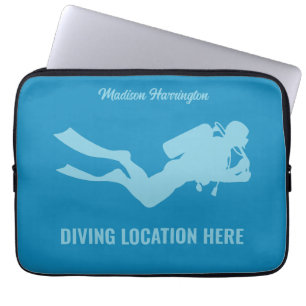Housse Pour Ordinateur Portable Nom et texte personnalisés Plongée sous-marine