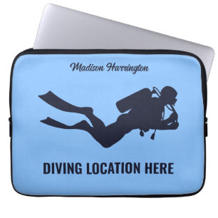 Housse Pour Ordinateur Portable Nom et texte personnalisés Plongée sous-marine