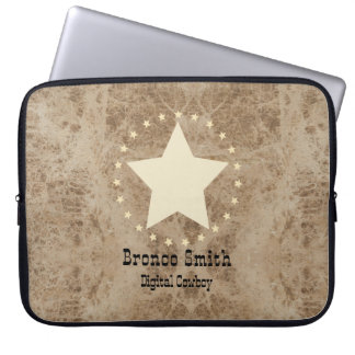 Housse Pour Ordinateur Portable Nom et titre de style western en cuir faux
