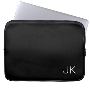 Housse Pour Ordinateur Portable Nom initial minimaliste personnalisable