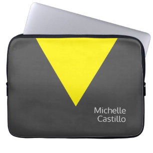 Housse Pour Ordinateur Portable Nom minimaliste simple Jaune clair blanc clair