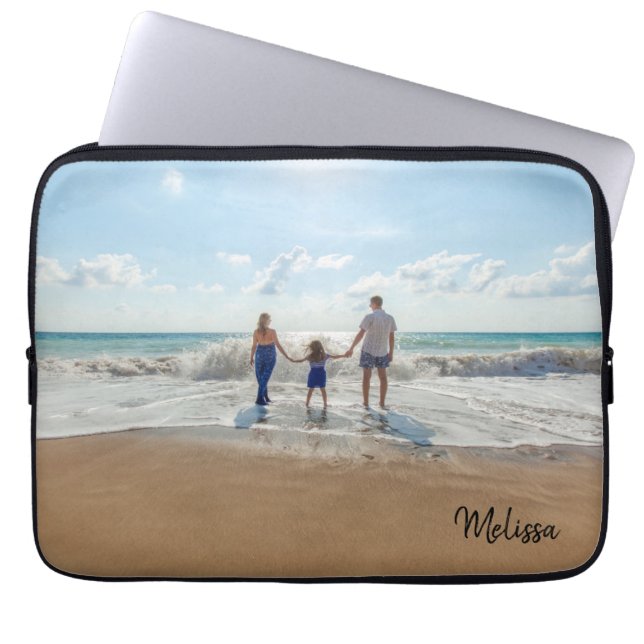 Housse Pour Ordinateur Portable Nom Monogramme Photo (Devant)