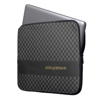 Housse Pour Ordinateur Portable Nom personnalisé À damiers Motif