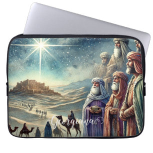 Housse Pour Ordinateur Portable Nom personnalisé Aquarelle Vintage Trois hommes sa