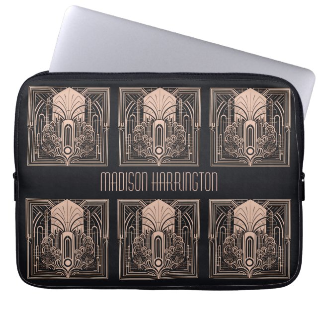 Housse Pour Ordinateur Portable Nom personnalisé Art Déco (Devant)