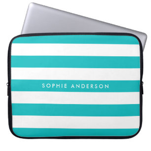 Housse Pour Ordinateur Portable Nom personnalisé Couleur modifiable et bandes bla
