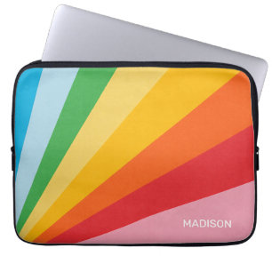 Housse Pour Ordinateur Portable Nom personnalisé Couleurs arc-en-ciel