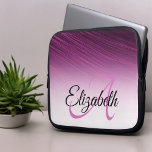 Housse Pour Ordinateur Portable Nom Personnalisé Élégant Monogram Purple Ombre Str<br><div class="desc">Ce design élégant est doté d'un arrière - plan strass à l'ombre violette avec nom personnalisé et monogramme de lettre initiale. Personnalisez les champs de texte avec un nom et une initiale, supprimez les deux ou un ou cliquez sur personnaliser pour sélectionner un style de police, une taille et une...</div>