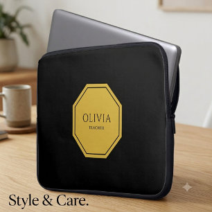 Housse Pour Ordinateur Portable Nom personnalisé et titre 15" Manche d'ordinateur 