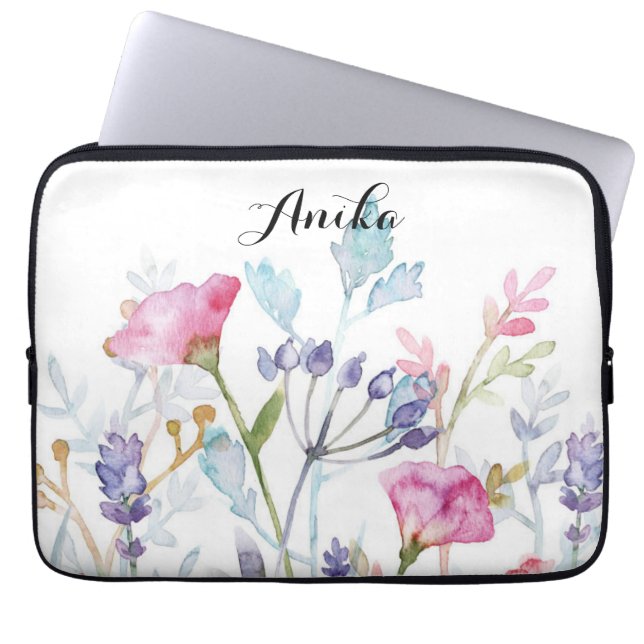 Housse Pour Ordinateur Portable Nom personnalisé fleur sauvage (Devant)