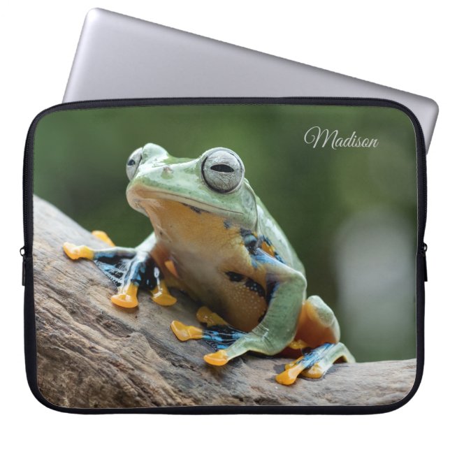 Housse Pour Ordinateur Portable Nom personnalisé Frog Portable (Devant)