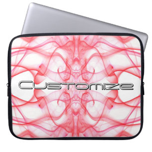 Housse Pour Ordinateur Portable Nom personnalisé Fumée Rouge Symétrique Blanc