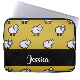 Housse Pour Ordinateur Portable Nom personnalisé mouton brun motif